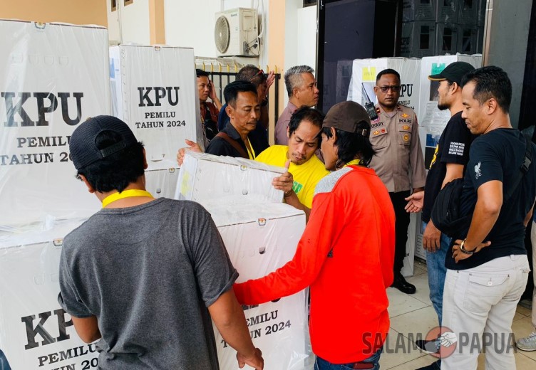 Logistik Pemilu Di Wilayah Pegunungan Dan Pesisir Mimika Sebagian Besar Telah Didistribusikan