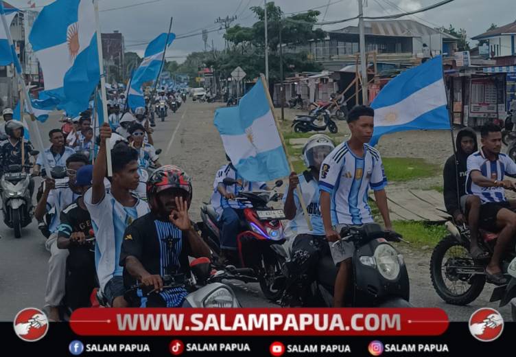 Hattrick Messi Bawa Argentina Hantam Aljazair, Ratusan Suporter Di Timika Gelar Konvoi
