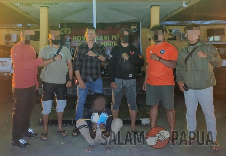 Opin Sang Pencuri 4 Unit HP Penjual Buah Di Timika Indah Ditangkap Polisi Saat Asik Konsumsi Miras