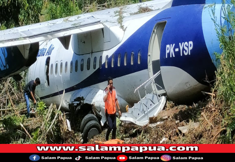 Trigana Air Tergelincir Di Yapen, 42 Penumpang Selamat