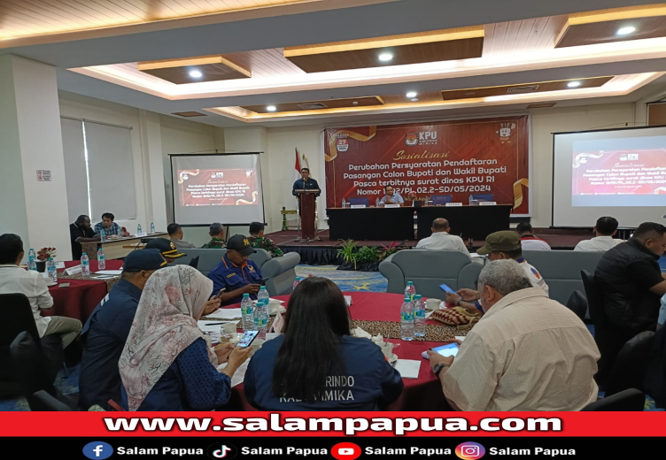 KPU Mimika Sosialisasikan Perubahan Syarat Pendaftaran Paslon Pilkada Kepada Parpol
