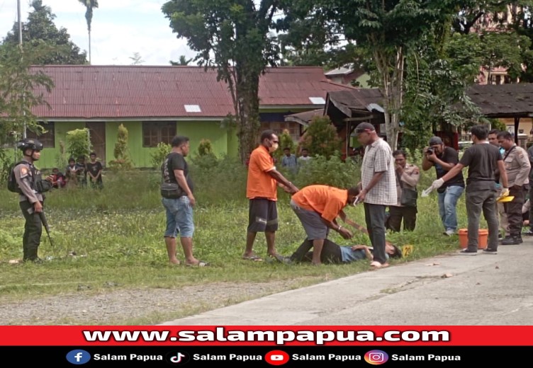 Rekonstruksi Pembunuhan Di Kompleks Kehutanan Timika, Dua Pelaku Terancam 9 Tahun Penjara