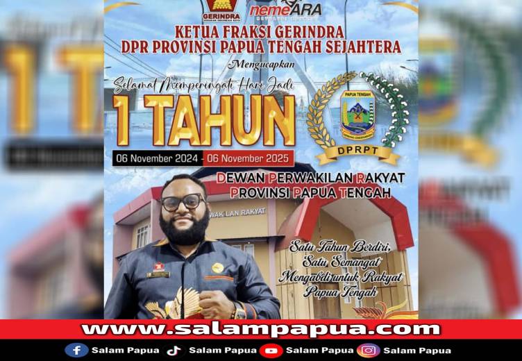 Legislatif�Eksekutif Harus Lebih Dekat, Anggota DPR Papua Tengah Asal Mimika Bersyukur Di HUT Ke-1 DPR-PT