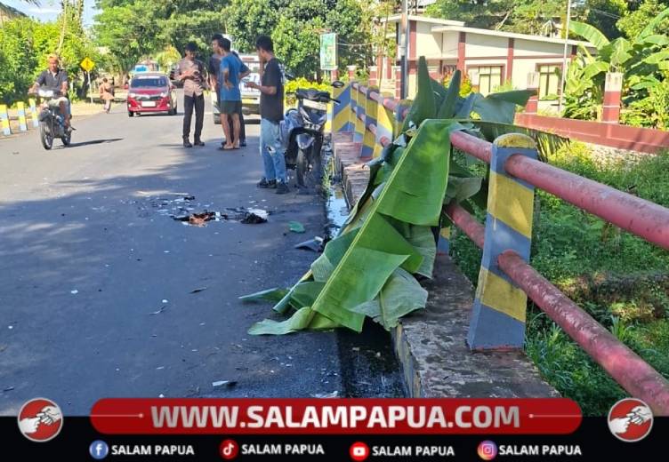 Laka Beat Vs Vario Di Jembatan Kilo-9 Timika, Seorang Pemuda Tewas Di Lokasi Kejadian