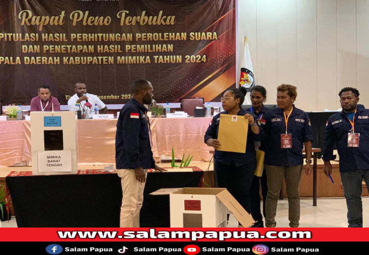Berikut Perolehan Hasil Rekapitulasi Distrik Mimika Barat Tengah
