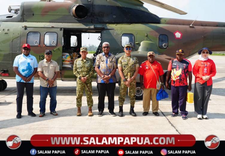 Pemkab Mimika Kirim 4 Ton Logistik Ke Jila, TNI AU Dukung Distribusi