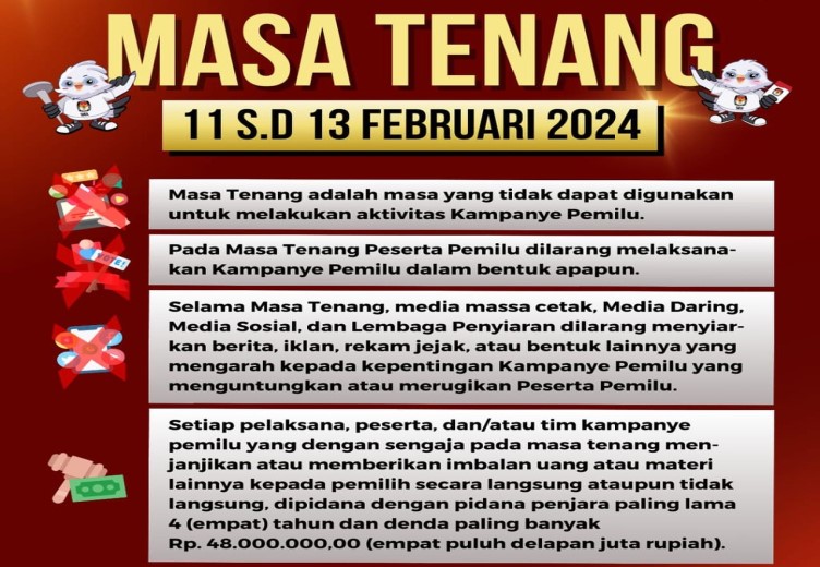 Masa Tenang Pemilu: APK Caleg Di Tempat Umum Dan Media Harus Dilepas, Sanksinya 4 Tahun Penjara
