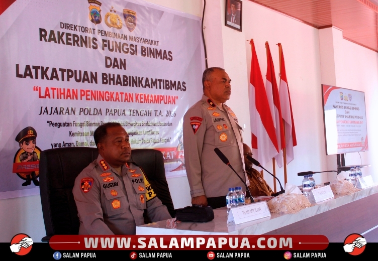 Kapolda Papua Tengah Buka Rakernis Fungsi Binmas Dan Latkatpuan Bhabinkamtibmas Tahun 2026