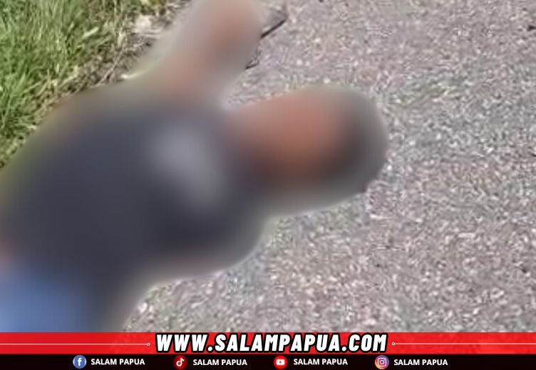 Korban yang mengalami kecelakaan di Jalan Poros Mapurjaya Timika (salampapua.com/Foto tangkapan layar video warga)