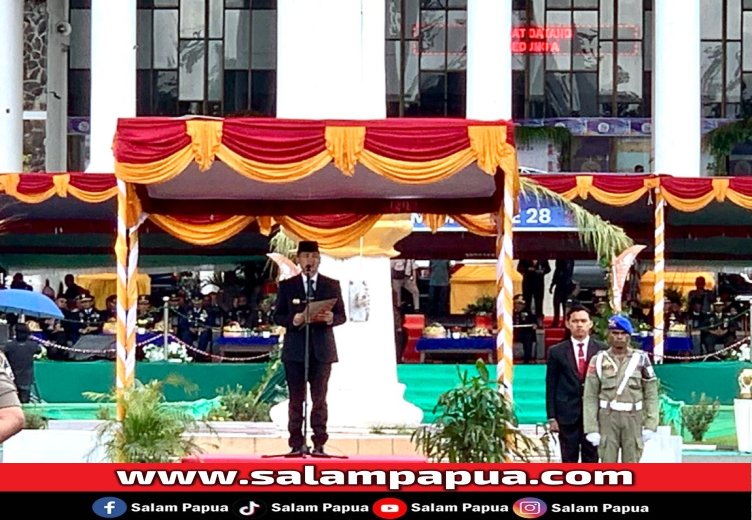 Pj Bupati Mimika Pimpin Apel Gabungan Perayaan HUT Mimika Ke-28,  Pemerintah Harus Ada Ada Buat Rakyatnya