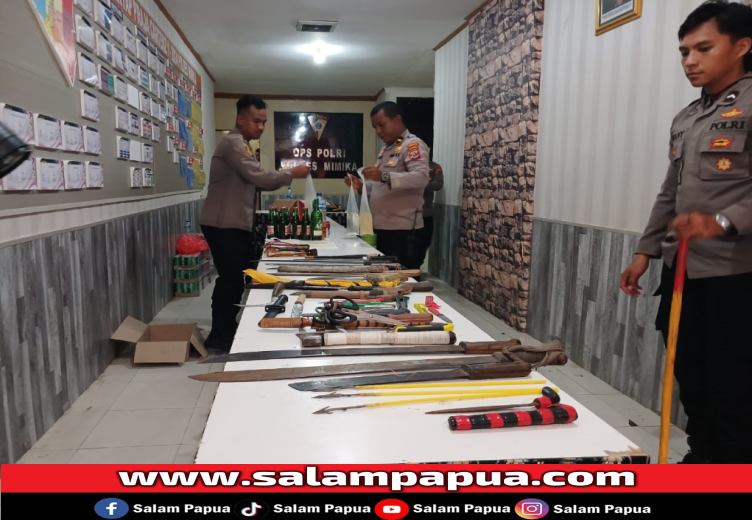 Sweeping Di Beberapa Tempat, Polisi Sita Banyak Sajam