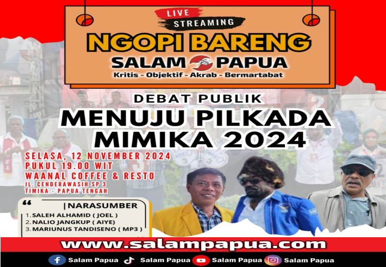 Besok Malam, Salampapua Gelar Live Strreaming Debat Publik Menuju Pilkada Mimika 2024