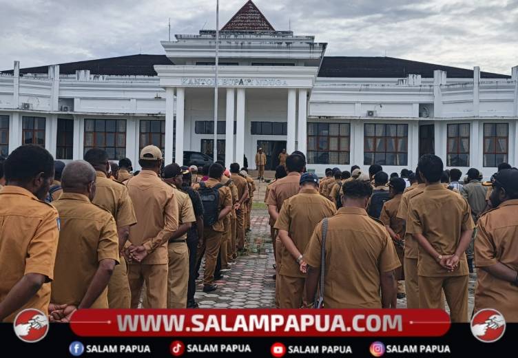 Suasana apel gabungan bersama pimpinan OPD dan ASN Kabupaten Nduga, Senin (4/5/2026)(Humas Kabupaten Nduga)