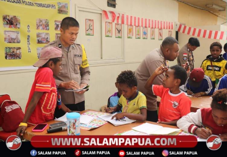 Melalui Honai Belajar, Ops Damai Cartenz Kenalkan Dunia Dan Tata Surya Kepada Anak-anak Tembagapura