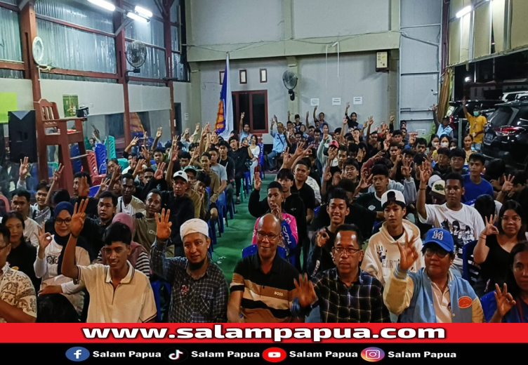 Ratusan Pemuda Milenial Timika Pilih AIYE, Relawan Manado 100 Persen Bungkus Nomor 3