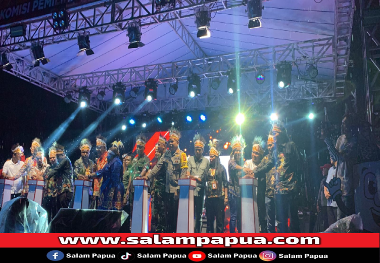 Masyarakat Tumpah Ruah Padati Launching Tahapan Pilkada Mimika