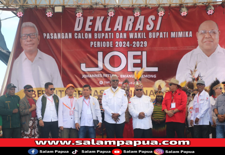 Ribuan Simpatisan Joel Hadiri Deklarasi Di Pasar Lama