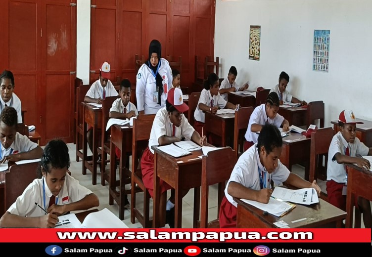 Rajin  Ke Sekolah, 20 Murid Kelas VI  SDI 1 Kwamki Narama Ikuti US