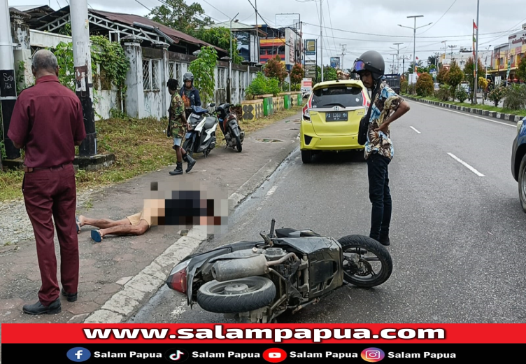 Tabrak Honda Jazz, Pengendara SPM Tak Sadarkan Diri Di Jalan Cenderawasih