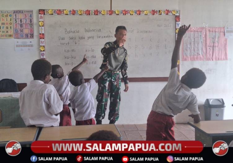 Satgas TMMD Masuk Sekolah, Perkenalkan Matematika Dasar Metode Gasing