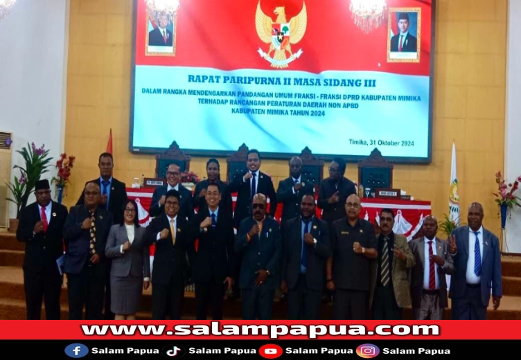 Ini Pandangan Umum 7 Fraksi DPRD Mimika Terhadap 8 Ranperda Non APBD 2024