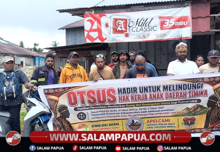 Pencaker Timika Gelar Aksi Bisu, Soroti Rekrutmen Tenaga Kerja Dari Luar Papua