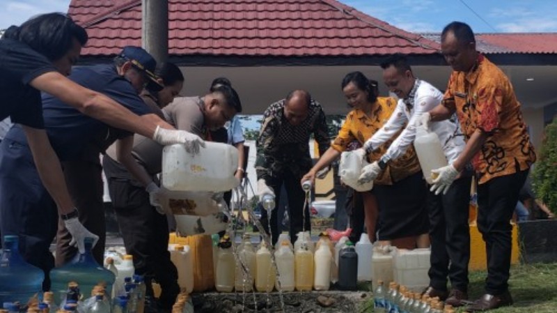 Tim Terpadu Musnahkan Puluhan Gram Narkoba Dan Ribuan Liter Milo