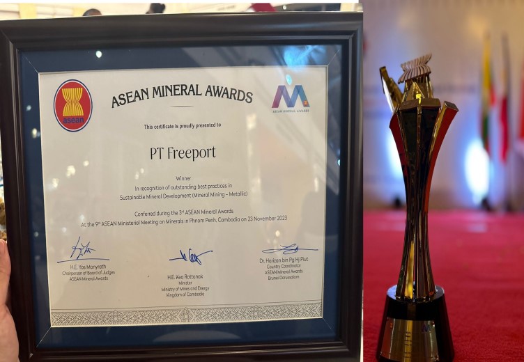 ASEAN Mineral Awards 2023, PT Freeport Indonesia Raih Penghargaan Good Mining Practice