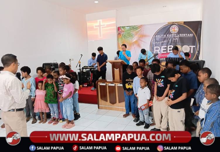 Anak-anak binaan Panti Asuhan Karya Anak Perdamaian Sentani, Kabupaten Jayapura dalam satu kegiatan ibadah di GBI Pelita Kasih Sentani beberapa waktu lalu (Salampapua.com/Dokumen Panti Asuhan Karya Anak Perdamaian Sentani)