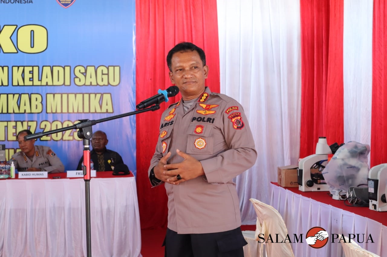 Dirbinmas Polda Papua Kombes Pol.  Gatot Aris Purbaya saat menyampaikan sambutannya  (Foto:salampapua.com/Acik)
