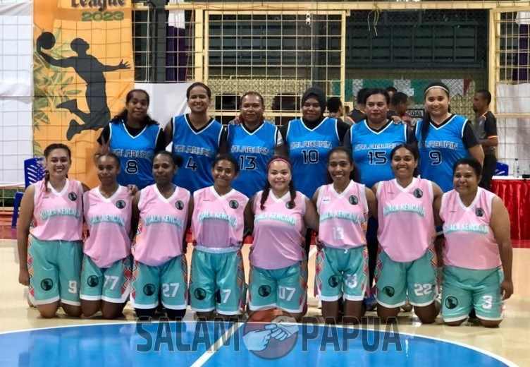 Foto bersama Tim Basket Putri KKBC dan Tim Basket Putri IR-HR (Foto:salampapua.com/Evita)