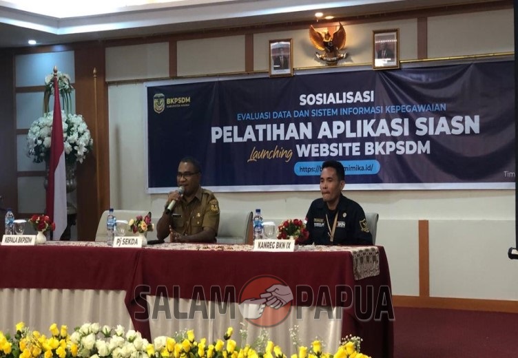 BKPSDM MIMIKA GELAR SOSIALISASI DAN PELATIHAN SISTEM INFORMASI KEPEGAWAIAN SERTA MELAUNCHING WEBSITE BARU