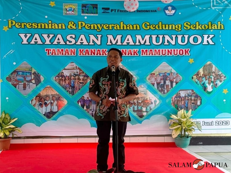 PT FREEPORT INDONESIA BANGUN DAN RESMIKAN GEDUNG TK MAMUNUOK DI UTIKINI BARU MIMIKA
