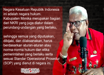 PLT BUPATI MIMIKA TANGGAPI SK MENDAGRI TENTANG PEMBERHENTIAN SEMENTARANYA
